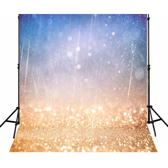 GreenDecor Yellow and Blue Light Spots Photography Backdrops Bling Bokeh Bright Photo Studio Background for Children Backdrop 5ftx7ft