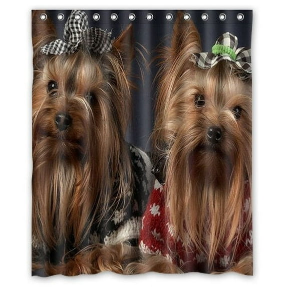 GreenDecor Yorkshire Terrier Puppy Dog Pet Lovers By Honest Kind Waterproof Shower Curtain Set with Hooks Bathroom Accessories Size 60x72 inches