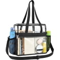 thumbnail image 1 of GreenHarbor Clear Tote Bag for Women, Removable Strap Transparent Clear Bag, Multi Use See Through Bag for Concerts, Sports, Work & Daily, Black, 1 of 7