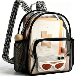 GreenHarbor Small Clear Backpack for Stadium Events, 12x12x6 See Through Mini Backpack, Cold Resistant PVC, for Concerts & Sports Women Men