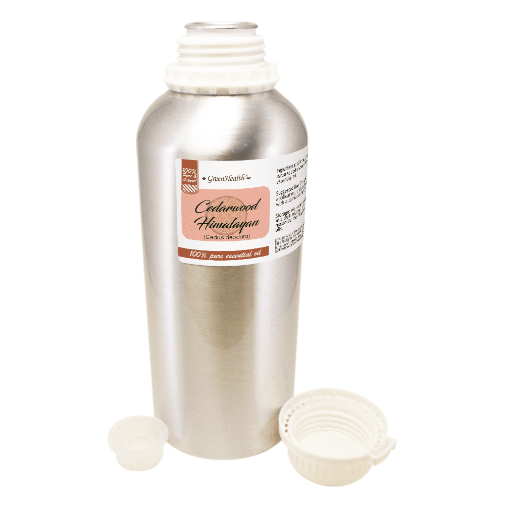 GreenHealth 100% Pure Cedarwood (Himalayan) Essential Oil, 32 fl oz Aluminum Bottle with Locking Cap