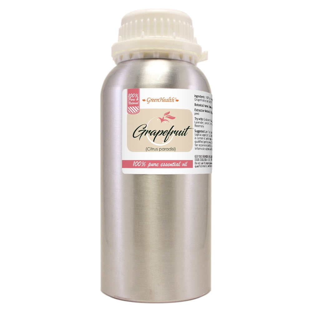 GreenHealth 100% Pure Grapefruit (Pink) Essential Oil 16 fl oz (473 ml) Aluminum Bottle with Plug Cap