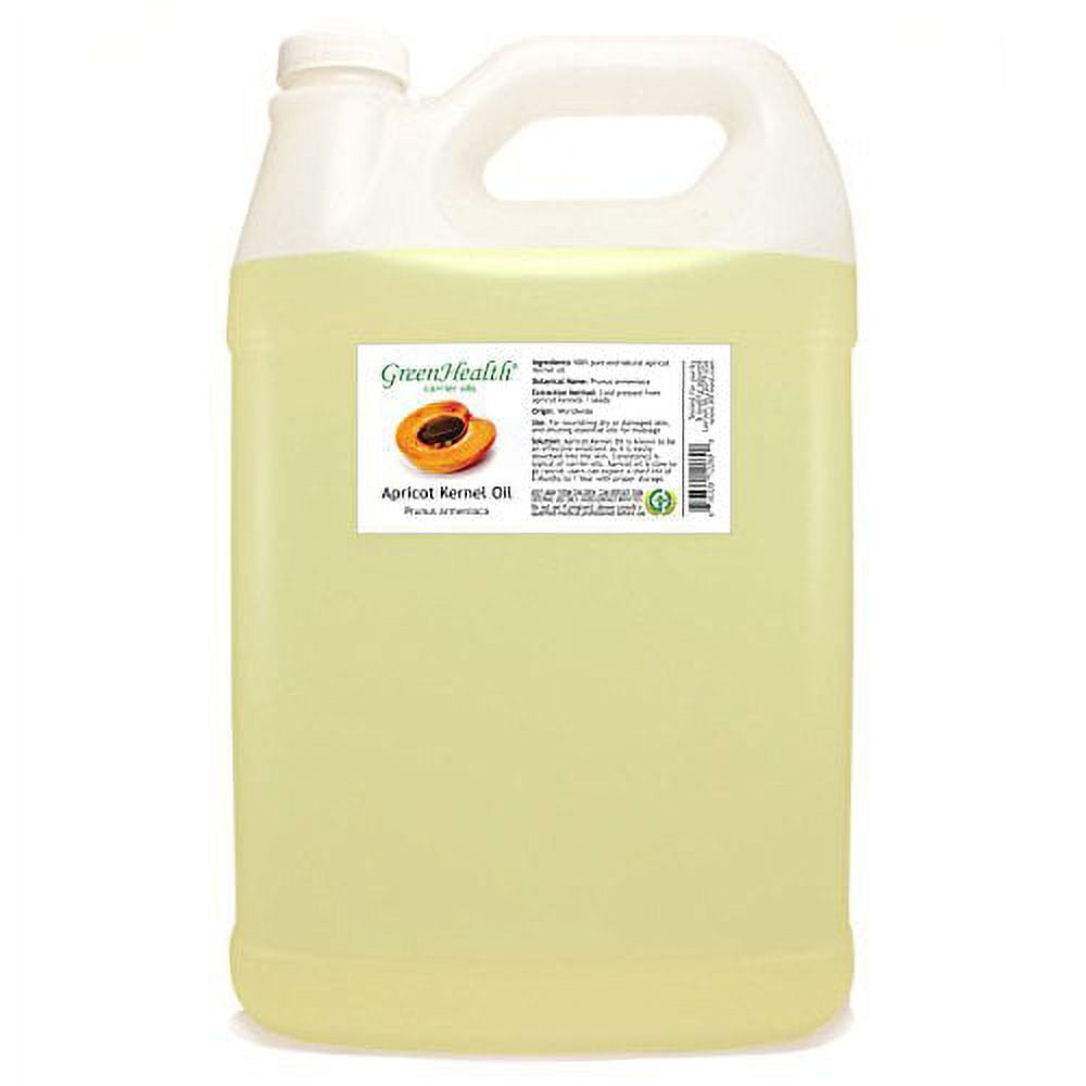 GreenHealth Apricot Kernel Oil - 1 Gallon - 100% Pure Cold Pressed