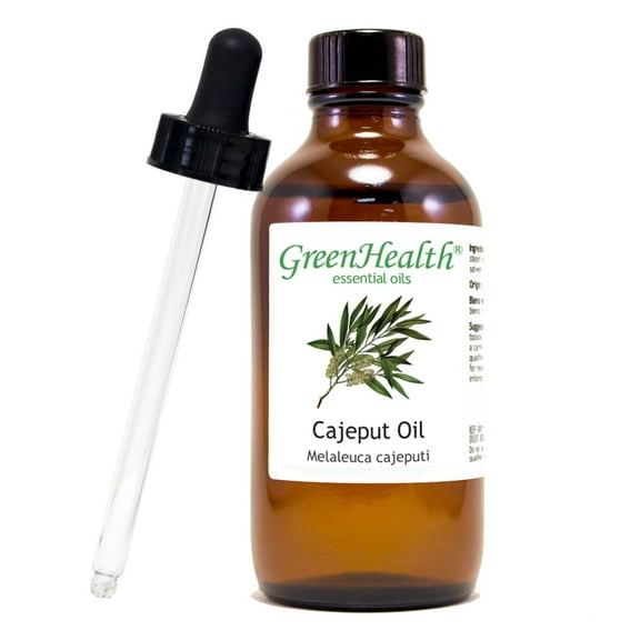 GreenHealth Cajeput Essential Oil– 4 Fl Oz (118 Ml) Glass Bottle w/Glass Dropper – 100% Pure.