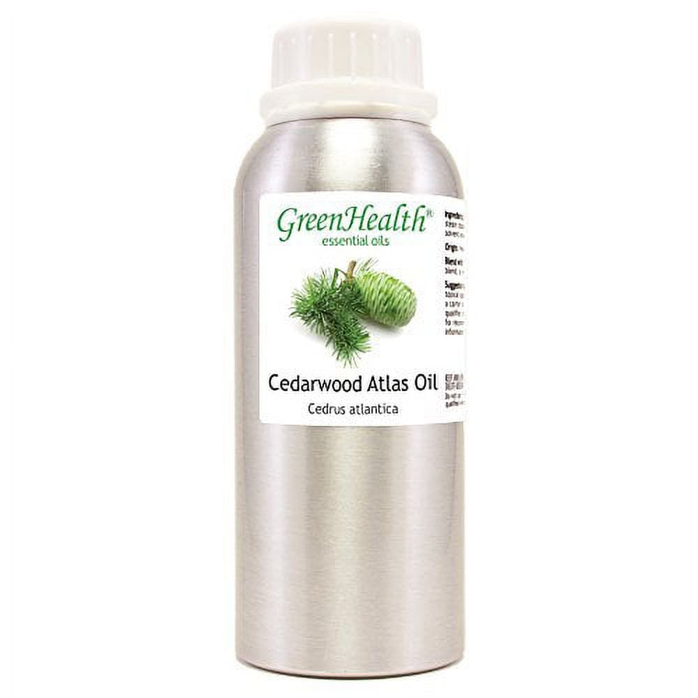 GreenHealth Cedarwood Atlas – 8 fl oz (237 ml) Aluminum Bottle w/Plug Cap – 100% Pure Essential Oil