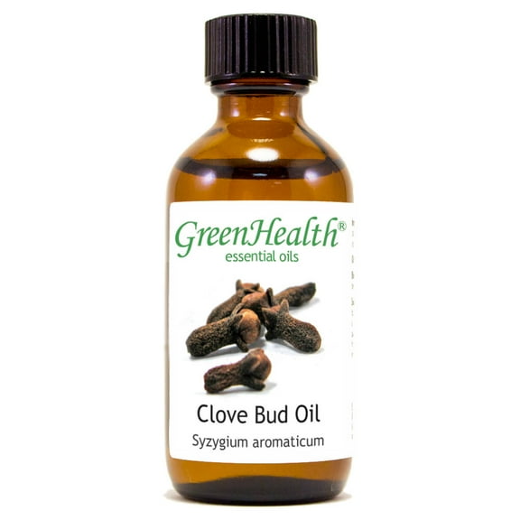 GreenHealth Clove Bud Essential Oil - 2 fl oz (59 mL) Glass Bottle with Cap - 100% Pure Essential Oil
