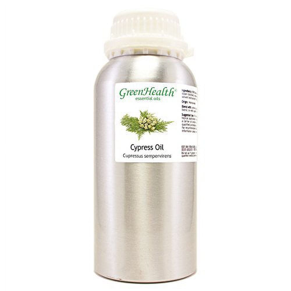 GreenHealth Cypress – 16 fl oz (473 ml) Aluminum Bottle w/Plug Cap – 100% Pure Essential Oil