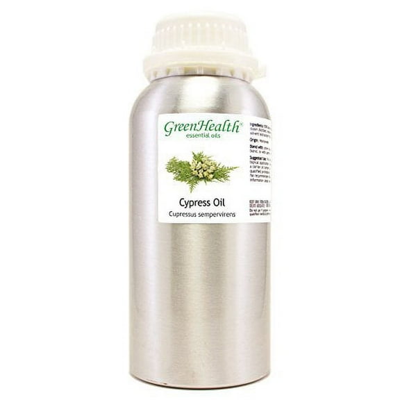 GreenHealth Cypress 16 fl oz (473 ml) Aluminum Bottle w/Plug Cap 100% Pure Essential Oil