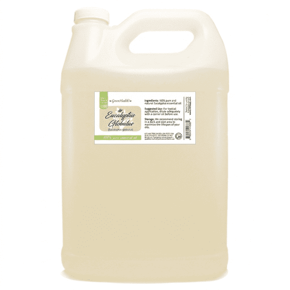 GreenHealth Eucalyptus Essential Oil, 1 Gallon (128 fl oz), 100% Pure Eucalyptus Globulus Oil in Fluorinated F-Style Jug with Child-Resistant Cap for Aromatherapy, DIY & Home Fragrance