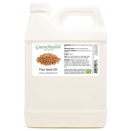 GreenHealth Flax Seed Carrier Oil 32 fl oz White Plastic Jug with Cap