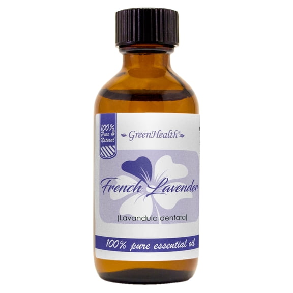GreenHealth French Lavender Essential Oil 2 fl oz (59 ml) Glass Bottle w/ Cap