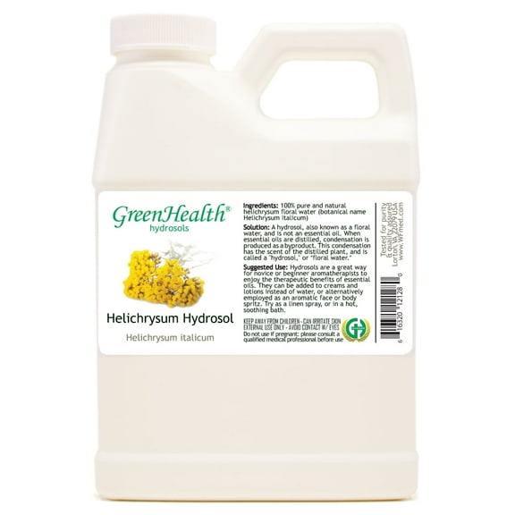 GreenHealth Helichrysum Hydrosol, 16 fl oz White Plastic Jug with Cap