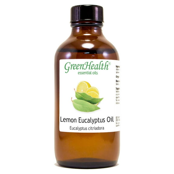 GreenHealth Lemon Eucalyptus Essential Oil - 4 fl oz (118 mL) Glass Bottle with Cap - 100% Pure Essential Oil
