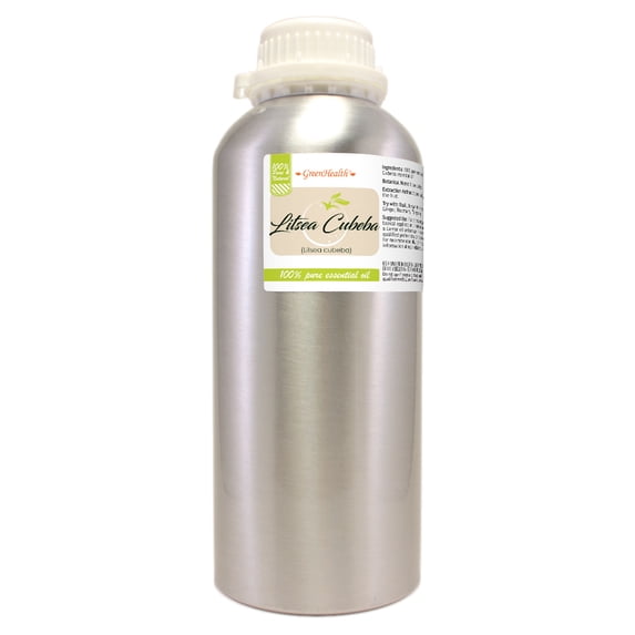 GreenHealth Litsea Cubeba Essential Oil 32 oz Aluminum Bottle with Plug Cap