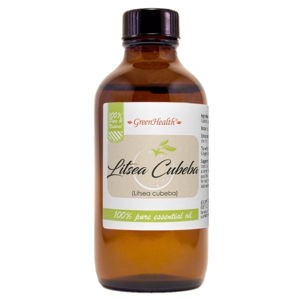 Litsea Cubeba Essential Oil – 4 fl oz | 100% Pure & Natural Oil | Amber Glass Bottle with Cap | for DIY Room Mists, Scent Blends, Candle Crafting & Soap Formulation