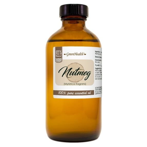GreenHealth Nutmeg Essential Oil 8 fl oz (237 ml) Glass Bottle with Cap