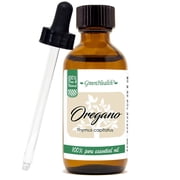 GreenHealth Oregano   2 fl oz 59 ml Glass Bottle w/Glass Dropper   100% Pure Essential Oil
