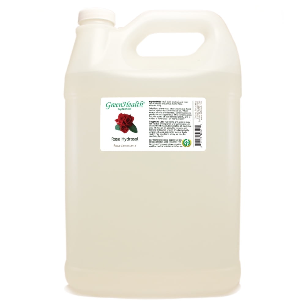 GreenHealth Rose Hydrosol (Floral Water) 1 Gallon Clear Plastic Jug with Cap