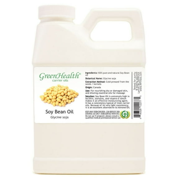 GreenHealth Soybean Carrier Oil 16 fl oz, White Plastic Jug with Cap