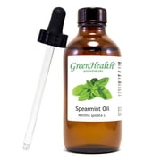 GreenHealth Spearmint Essential Oil, 4 fl oz 118 mL Glass Bottle with Cap & Additional Glass Dropper, 100% Pure Essential Oil