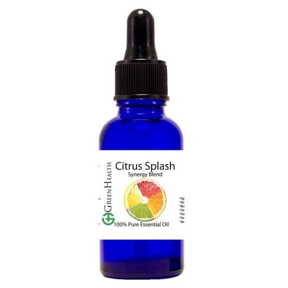 GreenHealth Synergy Blend Citrus Splash 15 mL Cobalt Blue Bottle with Glass Dropper