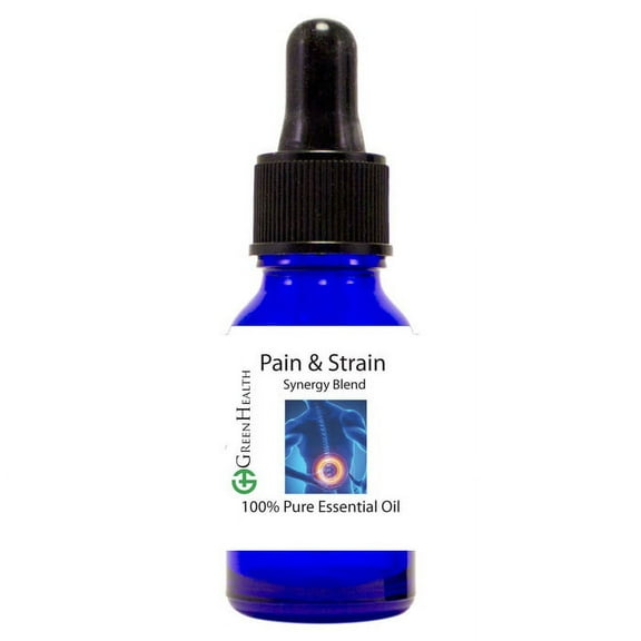 GreenHealth Synergy Blend PAIN AND STRAIN (WELLNESS) - 15 mL Cobalt Blue Bottle w/ Glass Dropper