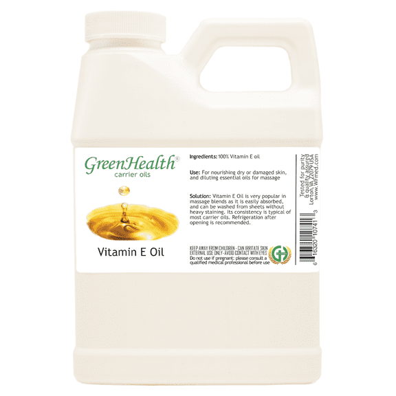 GreenHealth Vitamin E Carrier Oil White Plastic Jug 16 fl oz