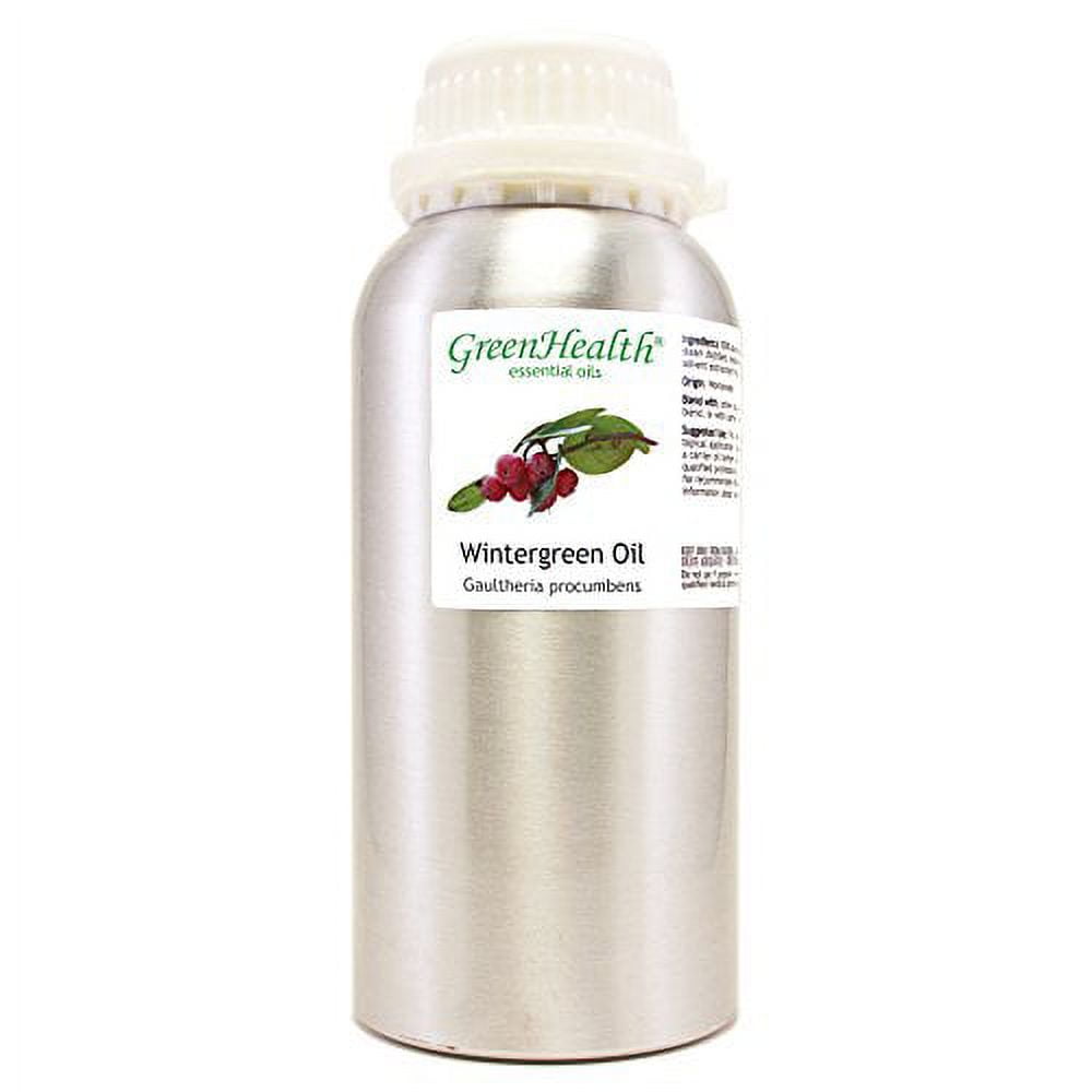 GreenHealth Wintergreen – 16 fl oz (473 ml) Aluminum Bottle w/Plug Cap – 100% Pure Essential Oil