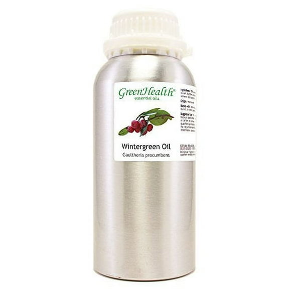 GreenHealth Wintergreen  16 fl oz (473 ml) Aluminum Bottle w/Plug Cap  100% Pure Essential Oil