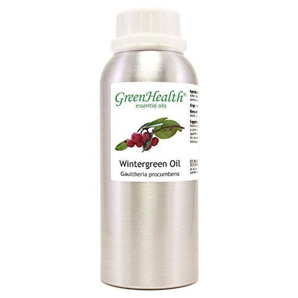 GreenHealth Wintergreen – 8 fl oz (237 ml) Aluminum Bottle w/Plug Cap – 100% Pure Essential Oil