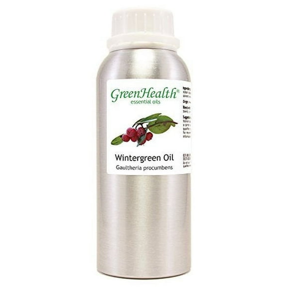 GreenHealth Wintergreen  8 fl oz (237 ml) Aluminum Bottle w/Plug Cap  100% Pure Essential Oil