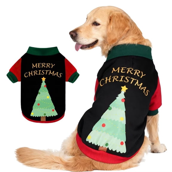 GreenJoy 1 Pcs Ugly Christmas Dog Clothes Sweater, Large Dog Dress with Soft & Warm Turtleneck, Dog Outfit with Leash Hole, Cold Weather Coat for Dogs & Cats