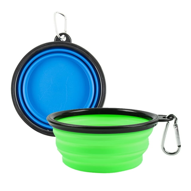 GreenJoy 2Pcs Collapsible Dog Bowls,350ml Travel Water Food Bowl