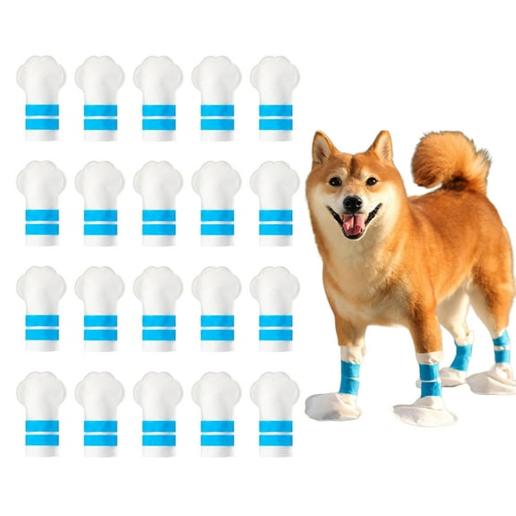 GreenJoy 20Pcs Disposable Dog Boots: Adjustable Paw Protection for Outdoor, Waterproof and Dirt Resistant Pet Shoes M