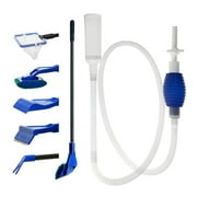 GreenJoy Fish Tank Cleaner Aquarium Cleaning Tools Kit, Fish Net Siphon Vacuum Gravel  Algae 2 Piece