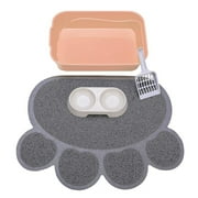 GreenJoy Kitty Litter Box Starter Kit - Without Lid Cat Litter Pan, Mat, Scoop and Bowl for Kitten