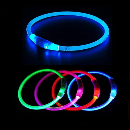 GreenJoy LED Dog Collar, Rechargeable and TPU Cuttable Glowing Pet Collar for Night Safety