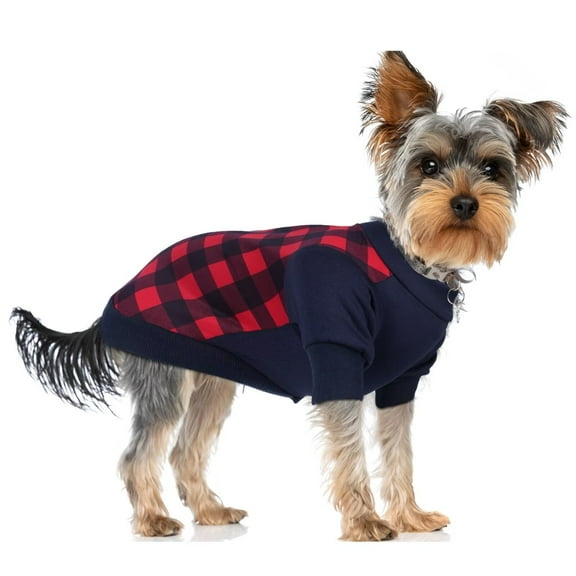 GreenJoy Plaid Dog Christmas Outfit - Turtleneck Dog Sweater with Leash Hole, Soft & Warm Dog Cold Weater Coat for Dogs and Cats, Perfect for Christmas and Everyday Wear