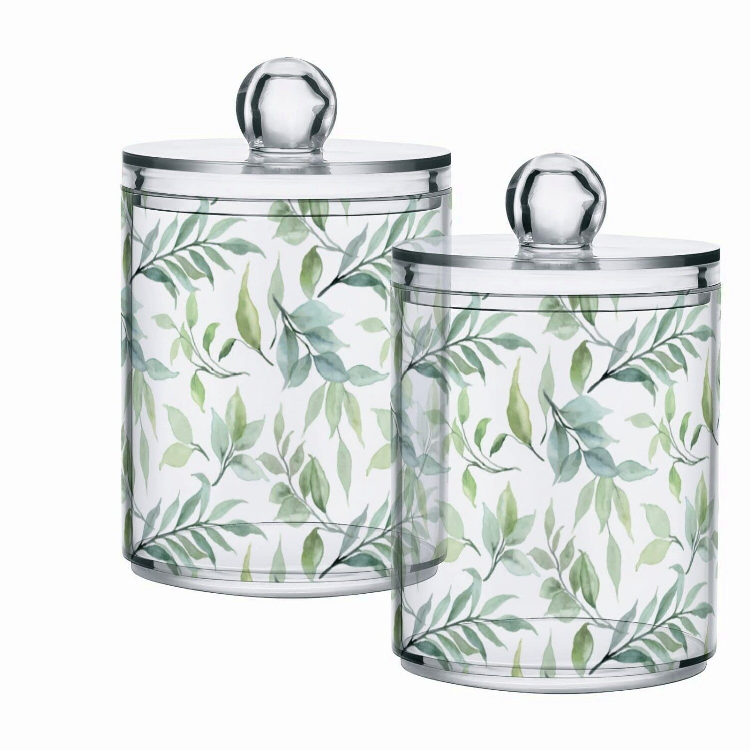 GreenLeaf Farmhouse Bathroom Canister Set - Airtight Clear Plastic Jars ...