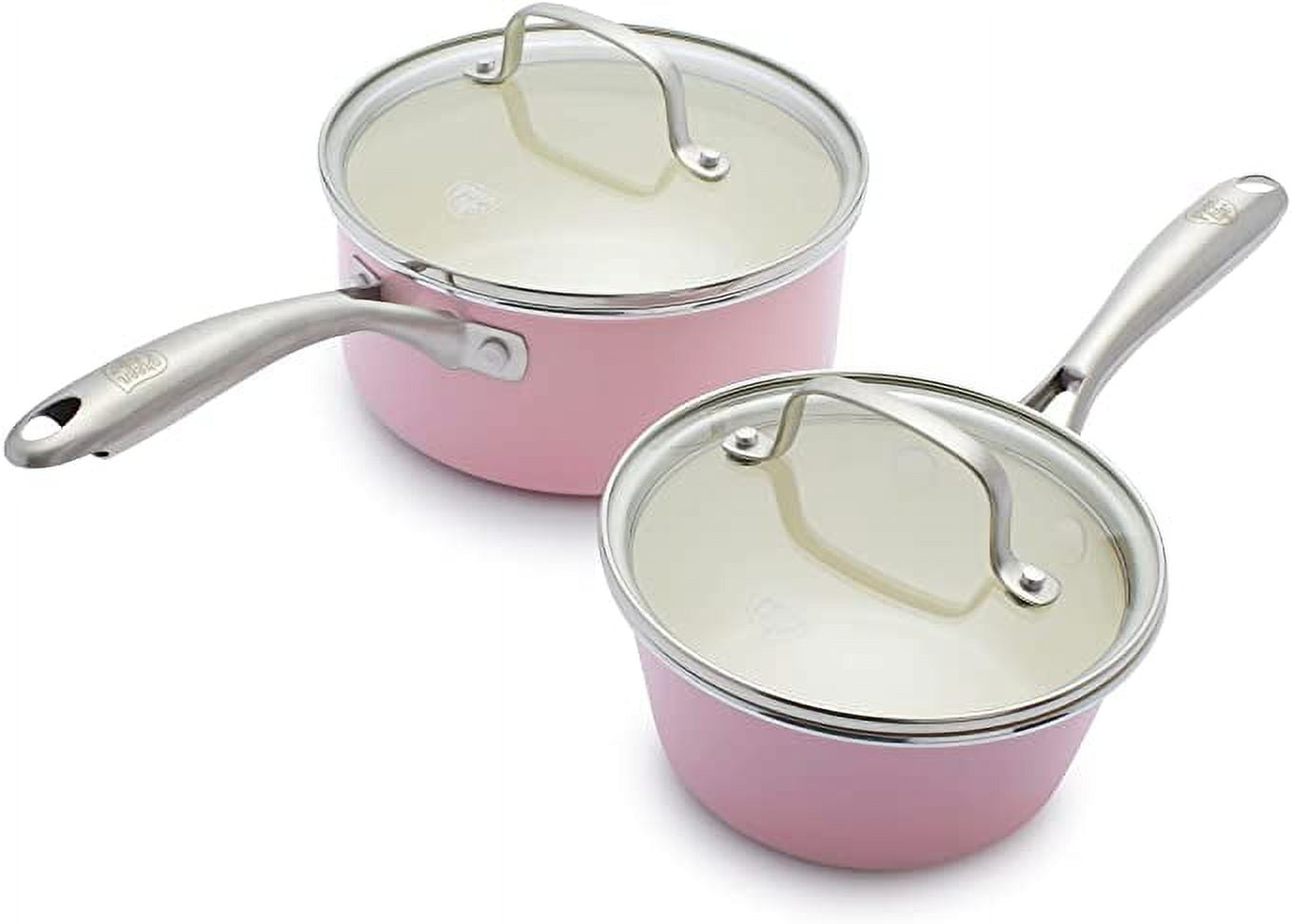 GreenLife Diamond Healthy Ceramic Nonstick, Cookware Pots And Pans Set, 14  Piece, Pink ,Kitchen Accessories - AliExpress