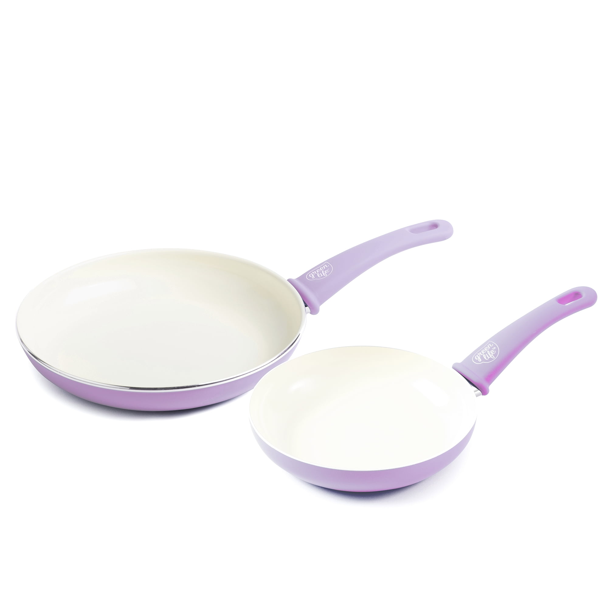 GreenLife Ceramic Non-Stick 7 and 10 2 Piece Fry Pan Set, Lavender 