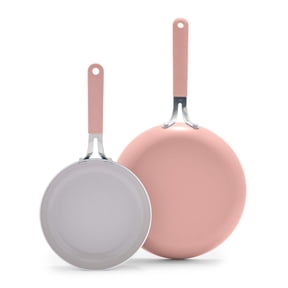 GreenLife Dream 8" & 10" Healthy Ceramic Nonstick Frying Pan Set, Stay Cool Handles, Dusty Rose