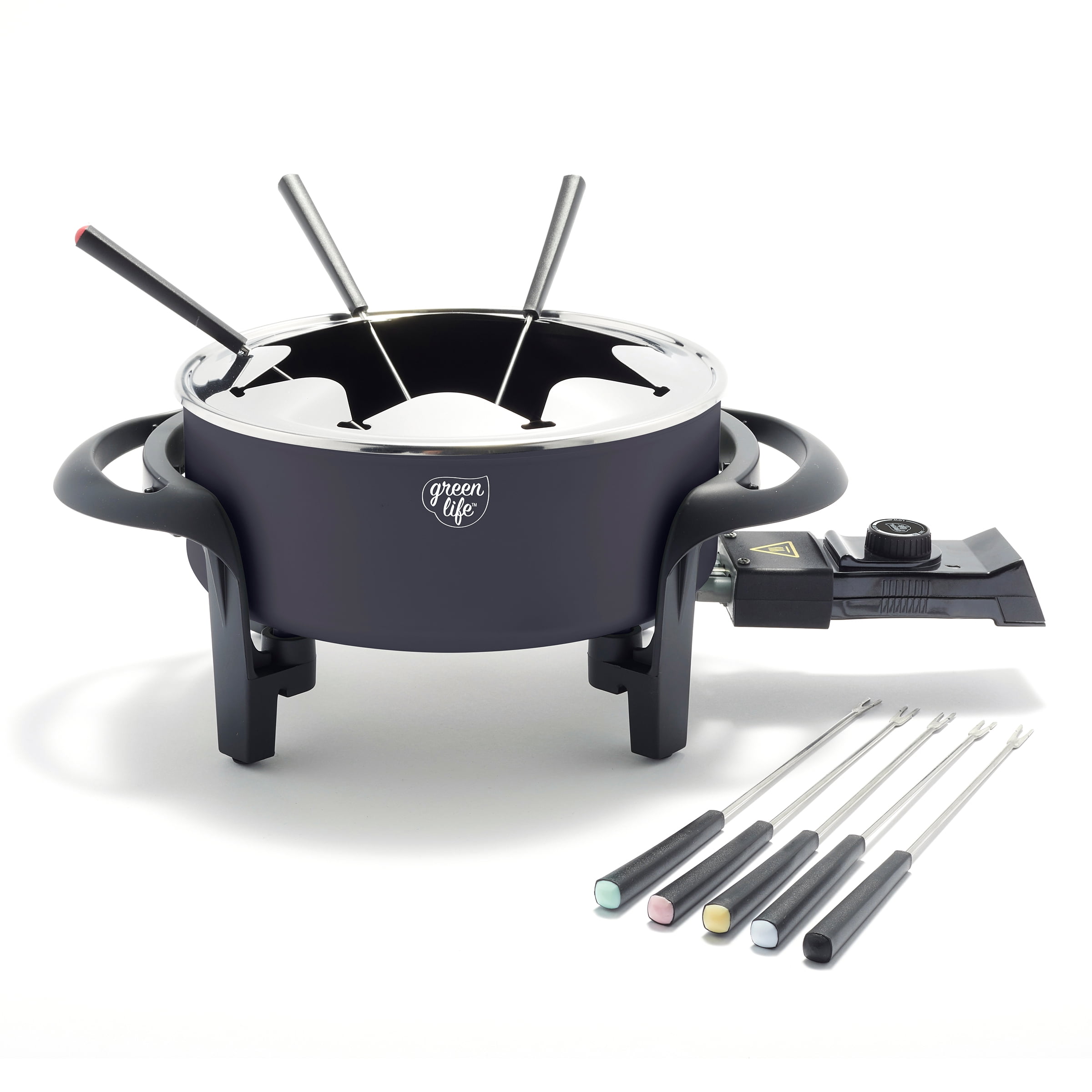TEFAL ELECTRIC NON-STICK SUPER FONDUE SET WITH 6 FORKS & RECIPES BOOK 