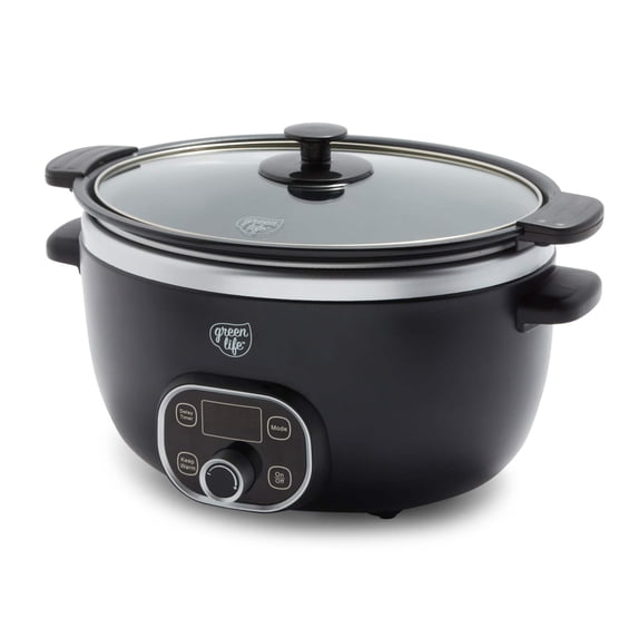 GreenLife 6qt Healthy Ceramic Nonstick Slow Cooker | Black