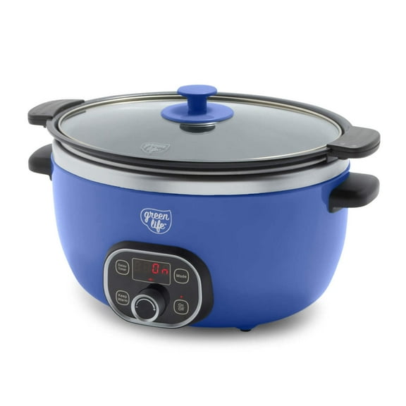GreenLife 6qt Healthy Ceramic Nonstick Slow Cooker | Blue
