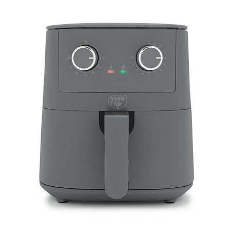 GreenLife 4.5 Quart Air Fryer Ceramic Nonstick, Graphite