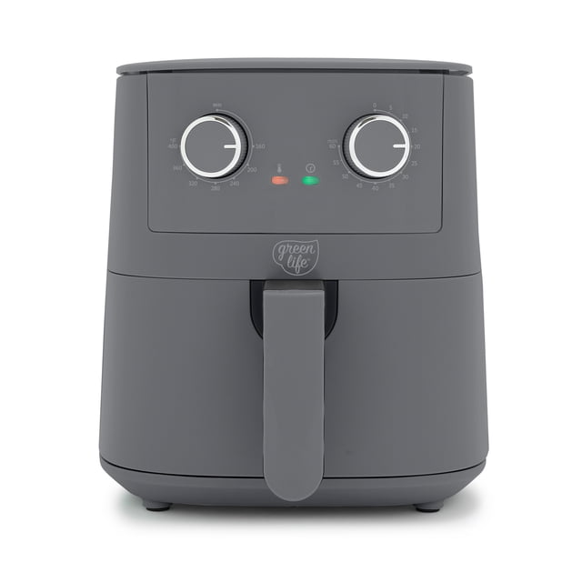 GreenLife 4.5 Quart Air Fryer Ceramic Nonstick, Graphite