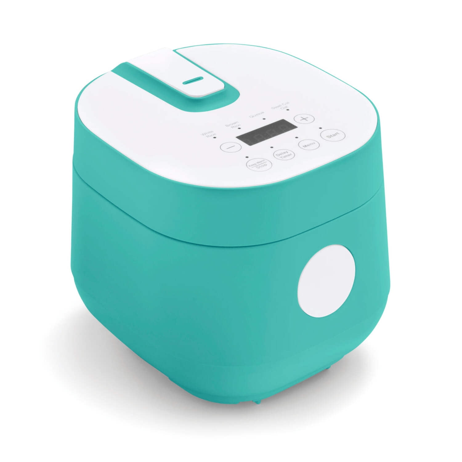 Turquoise 4-Cup Electric Rice Cooker with Ceramic Nonstick Pot