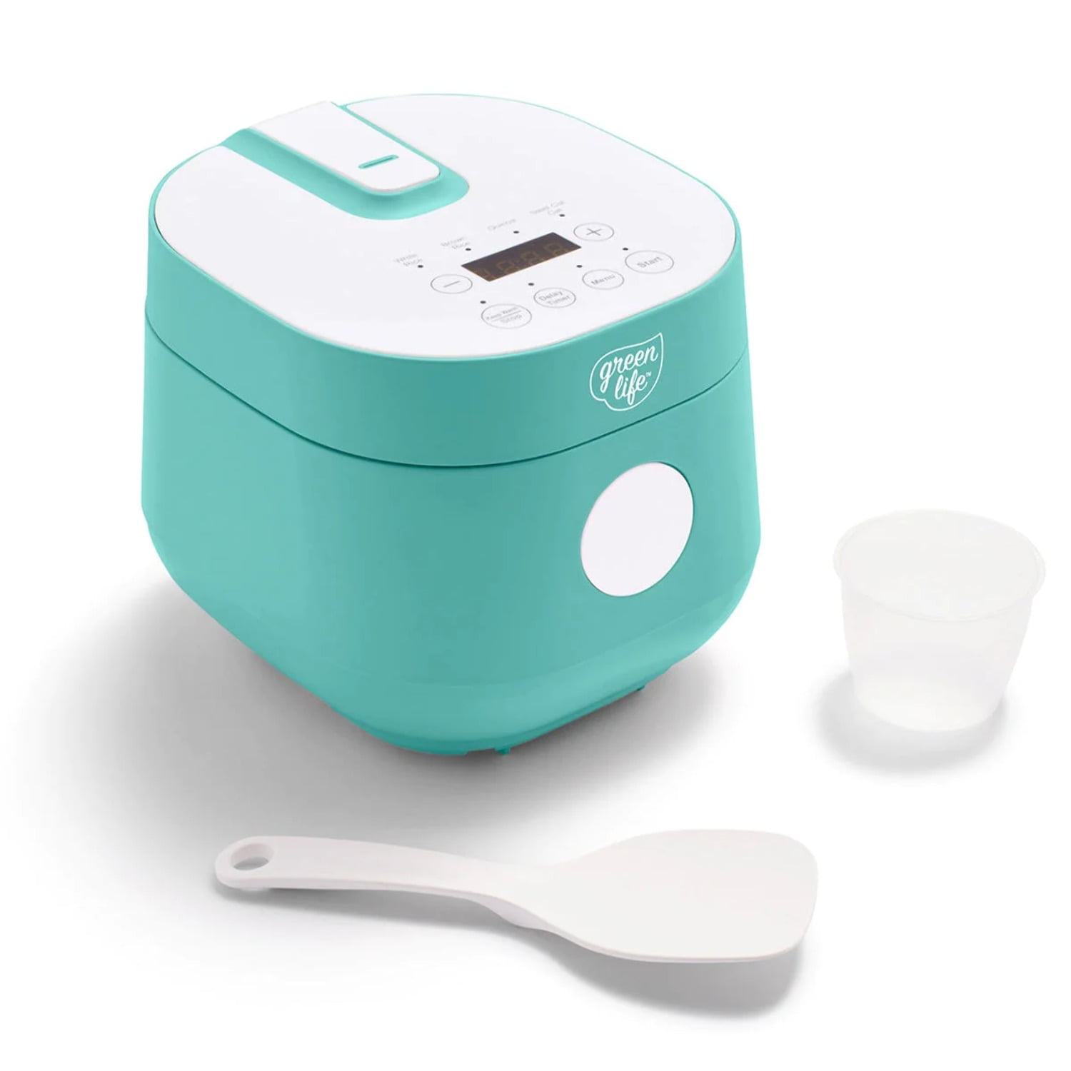 Turquoise 4-Cup Electric Rice Cooker with Ceramic Nonstick Pot