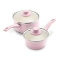thumbnail image 1 of GreenLife Soft Grip 1QT and 2QT Sauce Pan Set, Pink, 1 of 8